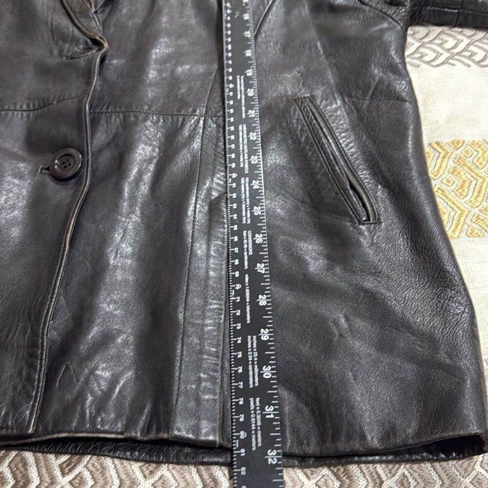 (P2) F.ORTIZ, creation Vintage 80s goatskin jacket in black oversized - Picture 8 of 15
